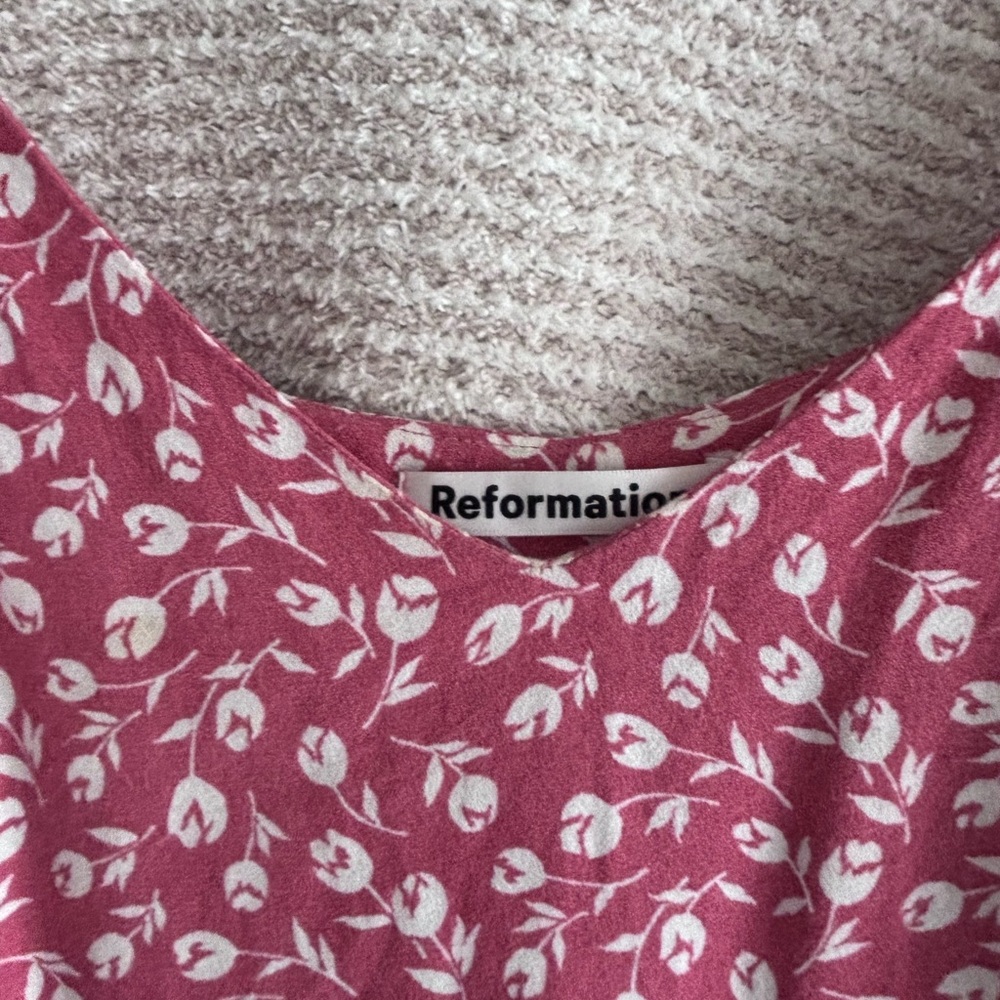 REFORMATION Pink and White Floral Mini Dress